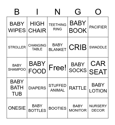 Baby Bingo Card