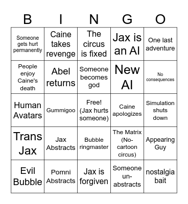 Final TADC Bingo Card
