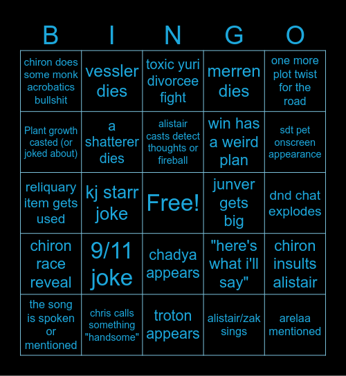THE FINAL SAVINGO Bingo Card