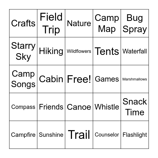 CCS Kids Camp 2026: Bingo Card