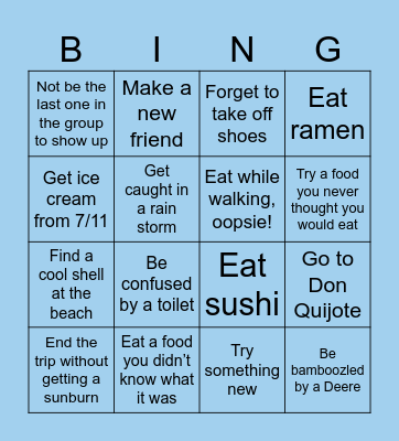 Japan Bingo 🇯🇵 Bingo Card