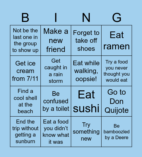 Japan Bingo 🇯🇵 Bingo Card