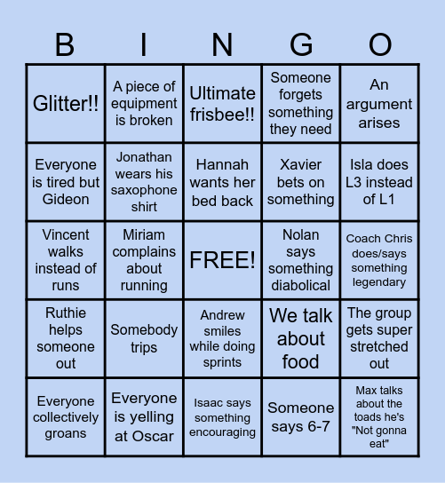 SKI TIGERS BINGO!!!❤️‍🔥🐯 Bingo Card