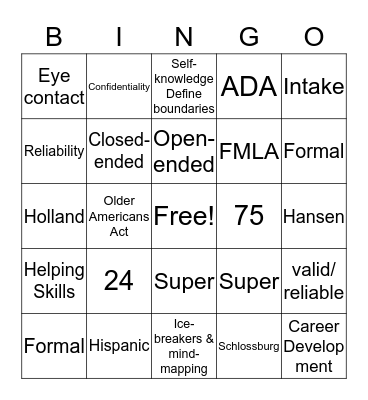 CDF BINGO Card