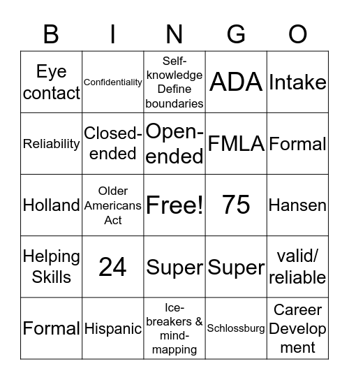 CDF BINGO Card
