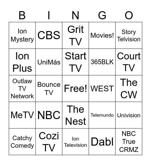 OTA Networks Bingo Card