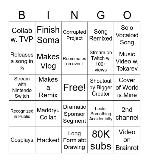 Alan Bingo Card