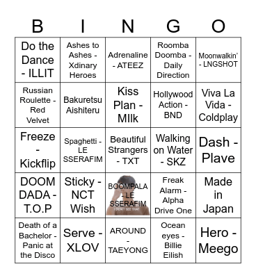 Various Songs Bingo Card