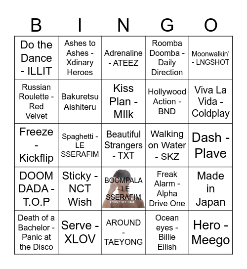 Various Songs Bingo Card