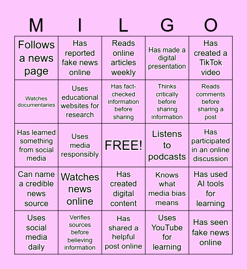 MIL BINGO Card