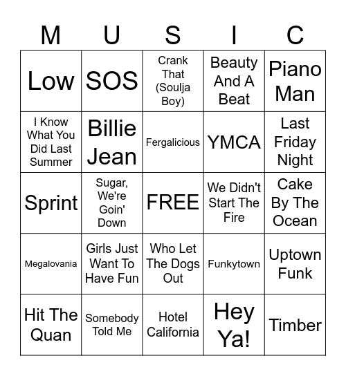 Klover's Ultimate Music Bingo Card