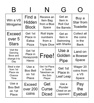 Mario Party Bingo Card