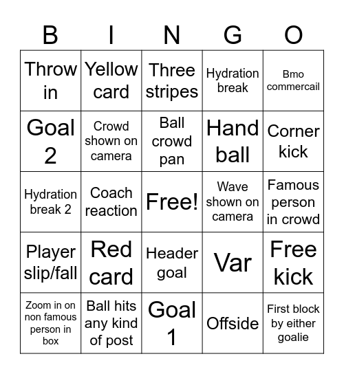 K chan Bingo Card