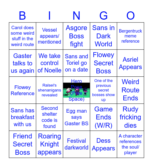 Winging my Ding for Chapter 5 Gaster Bingo Card