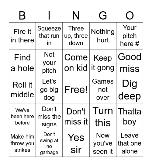 Father's Day: What Dads Say Bingo Card