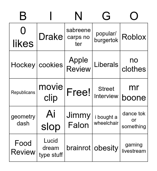 bbbbbmoney!!!! Bingo Card