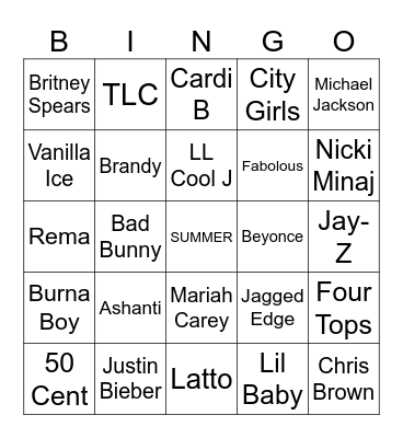 Baby Summer Bingo Card