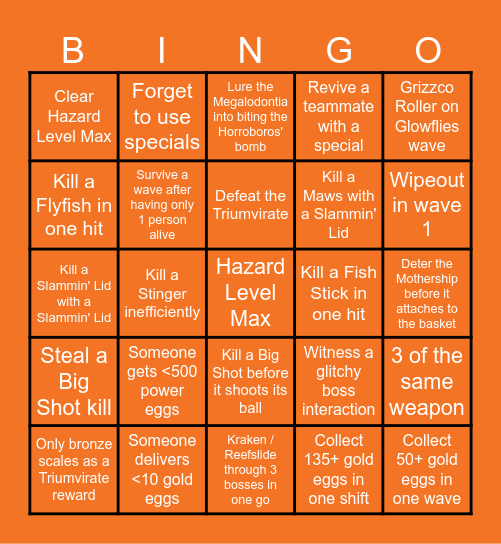 Bi(n)g(o) Run Bingo Card