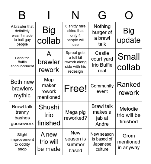 Brawl Bingo Card