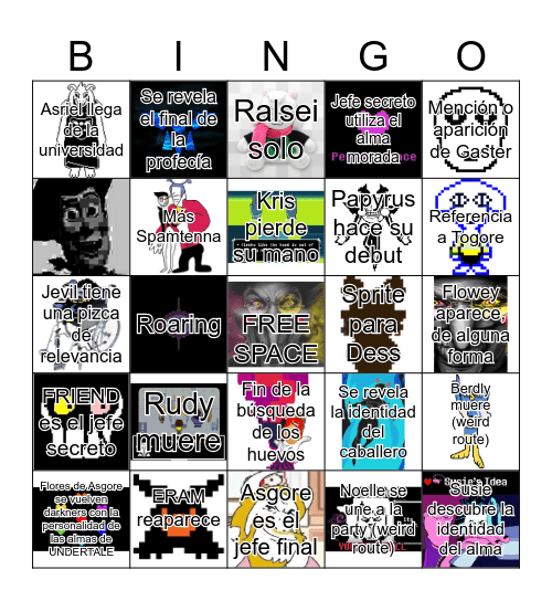 DELTARUNE TOMORROW Bingo Card
