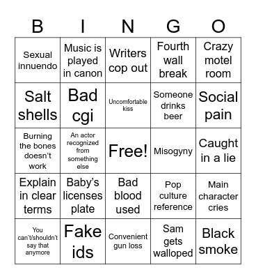 Spn Bingo Card