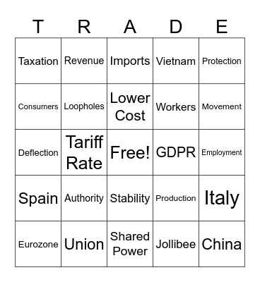 REI-NGO Bingo Card