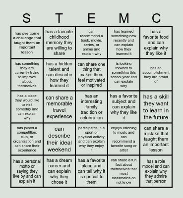 FIND SOMEONE WHO Bingo Card