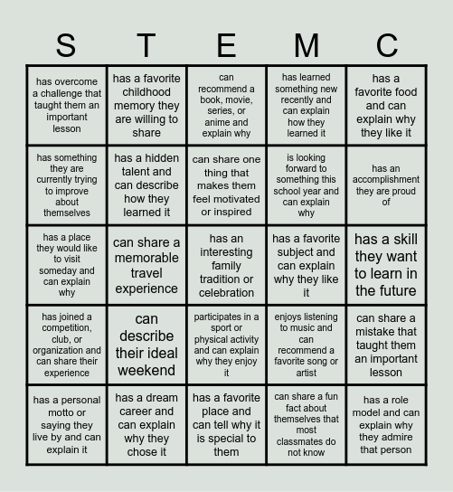 FIND SOMEONE WHO Bingo Card