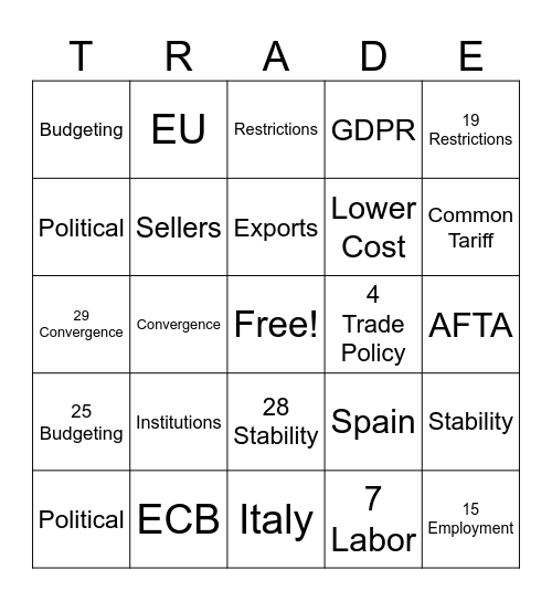 REI-NGO Bingo Card
