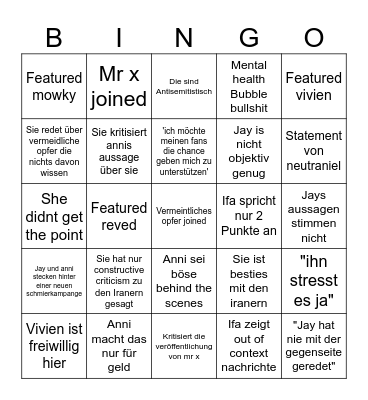 Ifa Bingo Card