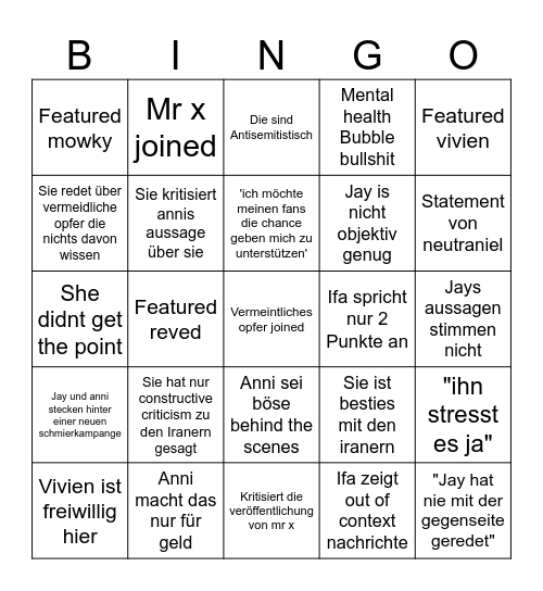 Ifa Bingo Card