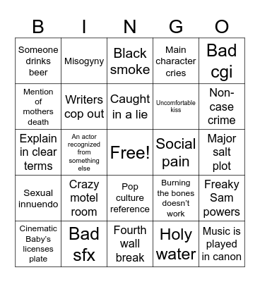 Spn Bingo Card