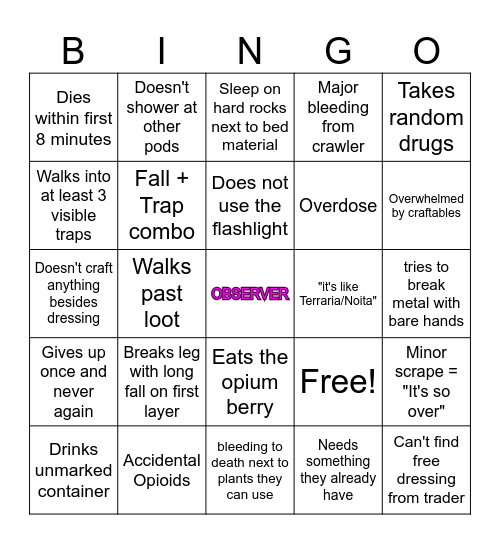 Bingo Unknown Bingo Card
