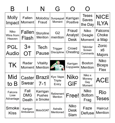 Cologne Major Bingo Card