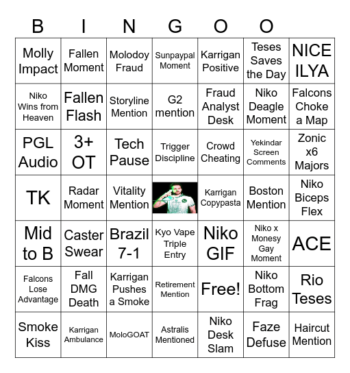 Cologne Major Bingo Card