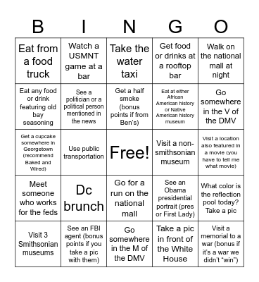 C and D’s DC Bingo Card