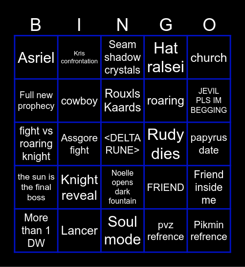 <DELTA RUNE> BINGO Card