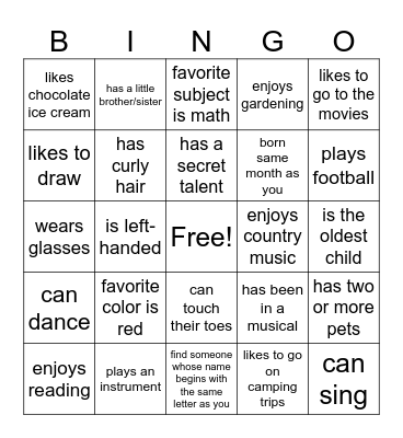 Camp JORI BINGO! Bingo Card