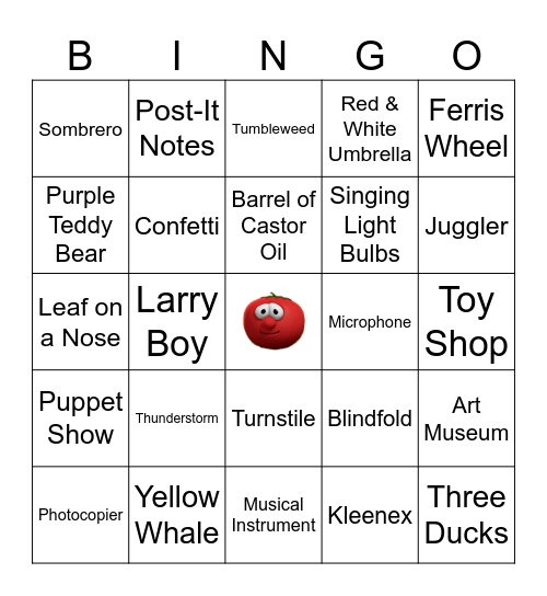 Veggie Tales Bingo Card