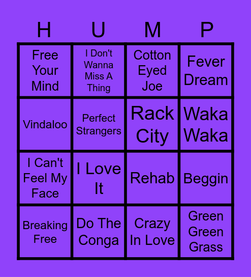 Hump Day Hits no (Round 2) Bingo Card
