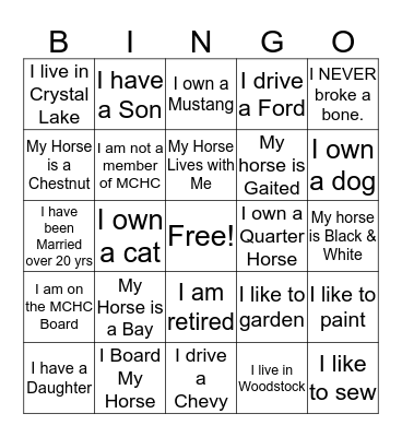 2017 WINTER PARTY Bingo Card