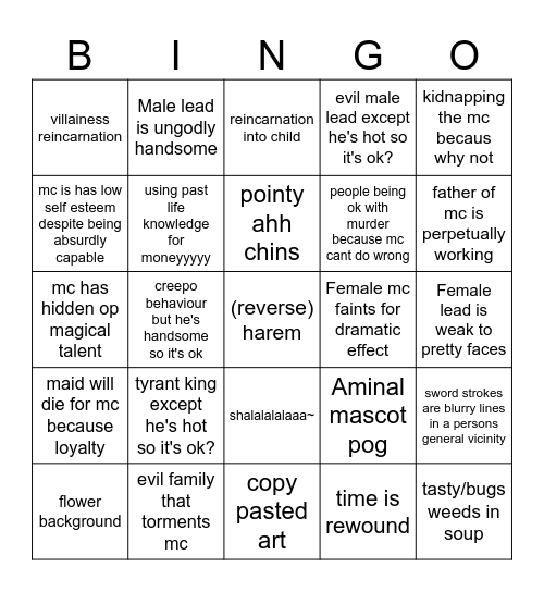 shalalalalalaaaa Bingo Card