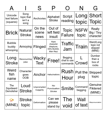 Aisponge binjo Bingo Card