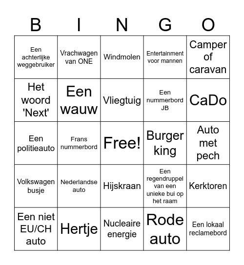 Auto Bingo Card