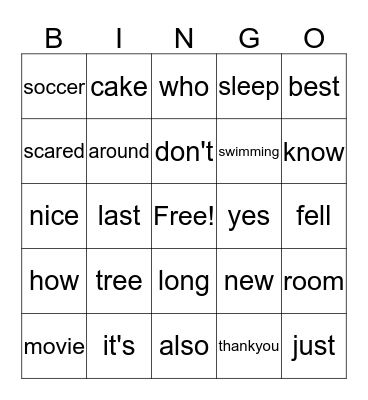 OXFORD WORD LIST 176-200 Bingo Card