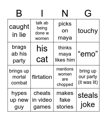 Beach Bingo Card