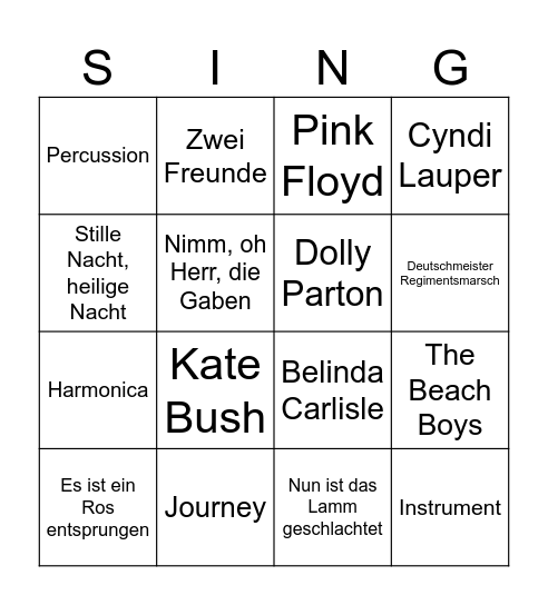 MUSIC MUSIC MUSIC Bingo Card