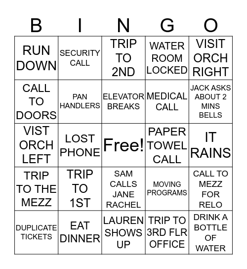 HP SHOW DAY BINGO! Bingo Card