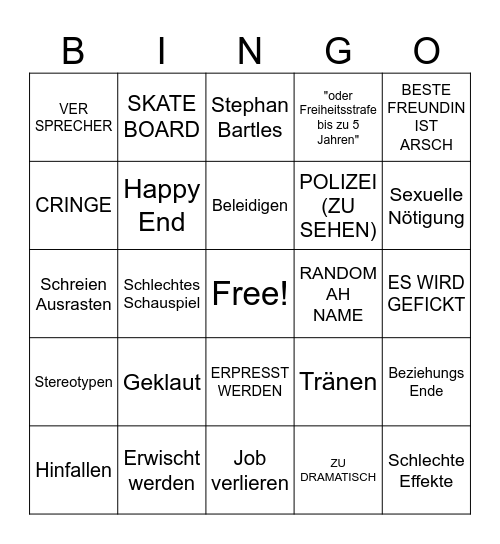 Hilf mir Bingo Card