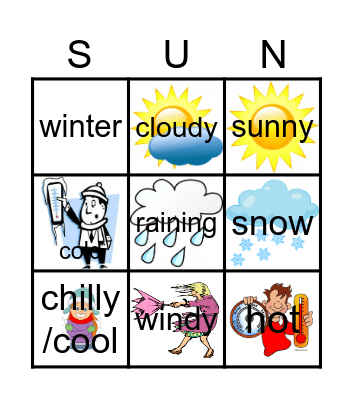 WEATHER BINGO Card